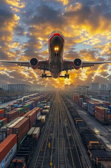 scene with photorealistic logistics operations proceedings